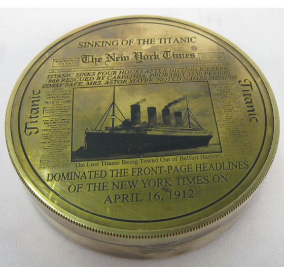 Titanic Repro Brass Compass - Click Image to Close